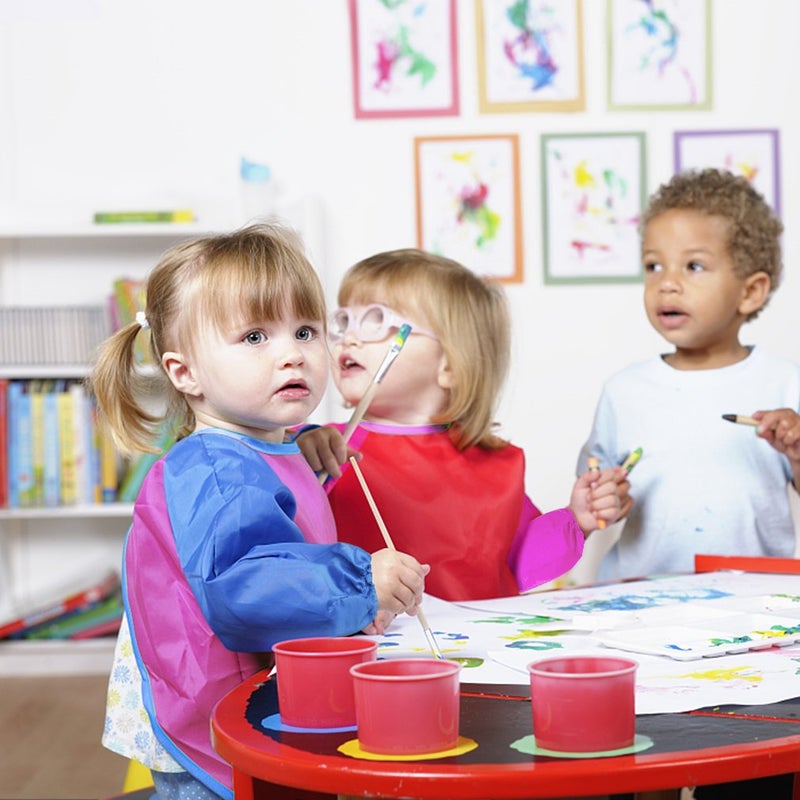 BAHABY Kids Art Smocks 2 Pack Painting Smock with Long Sleeve and 3 Pockets for Age 3-8 - Image 2